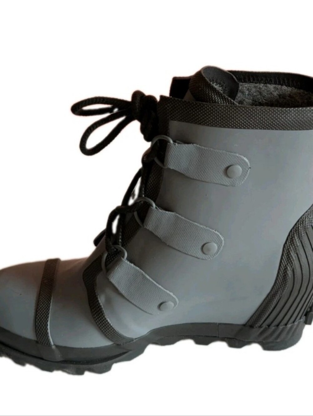 SOREL Women's Gray Winter Boots Size 9.5 Lace Up Waterproof Black Lug Sole